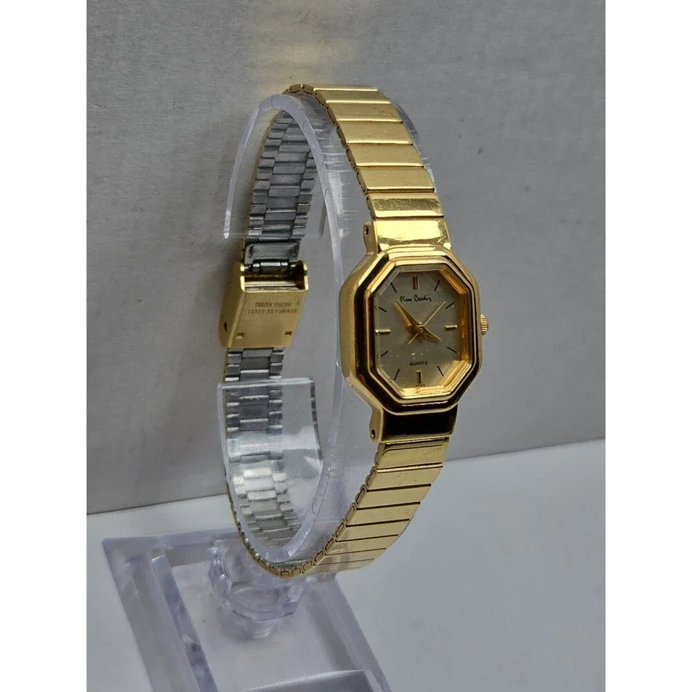 Pierre Cardin Vintage Womens Gold Tone Octagon Dress Watch Dainty New Battery